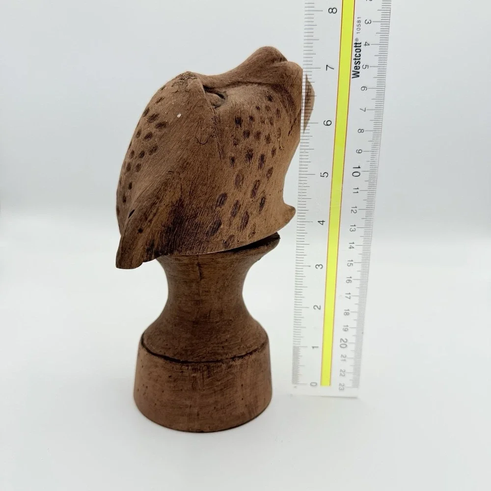 Wooden Carved Leopard Jaguar Figurine Head Marked ADR Bath/ Hand Towel Holder??